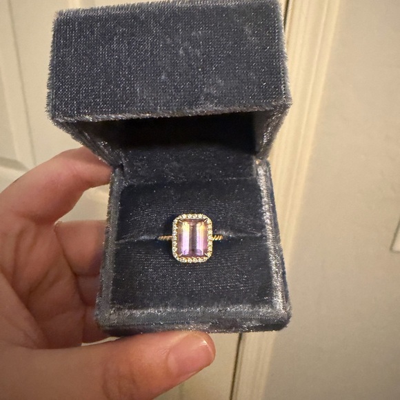 Elegant Ametrine & Diamond Ring - Picture 2 of 2